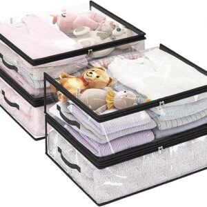 Takiva Transparent Plastic Clothes Storage Bag Pack of 4