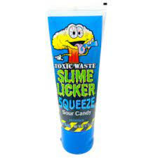 Toxic Waste Slime Licker Squeeze Sour Candy Blue Gel Cherry 70g