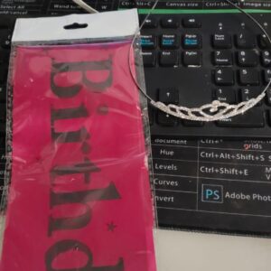 Private Lable Pink Satin Happy Birthday