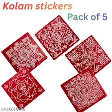 Private Lable Small Size Rangoli Stickers Pack of 5