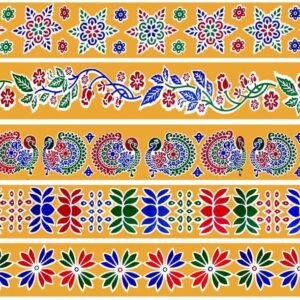 Private Lable Traditional Handmade Kolam Art Design Sticker for Pack of 5
