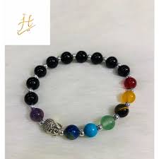 Private Lable 8 mm Multicolor Crystal 7 Chakra Bracelet