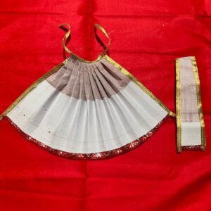 Private Lable Banarasi Silk Durga Maa Dress white colour