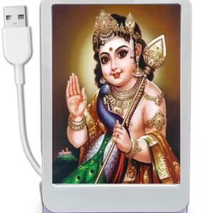 Private Lable Lord Mayil Murugan Muruga Karthikeyan Velan Subramaniya swamy Car Dashboard Double Side Acrylic Led Light Photo with usb cable