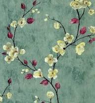 Private Lable Decorative Dark Green Vintage Floral Peel and Stick Wallpaper Self