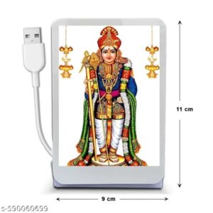 Private Lable Raja Alangara Murugan Subramaniya Swamy Dandayuthapani Swamy Car Dashboard Double Side LED PHOTO
