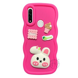 Private Lable Fancy Back Cover for Oppo A31 4G Cute Panda 3D Cartoon Silicone Phone Cas Pink colour