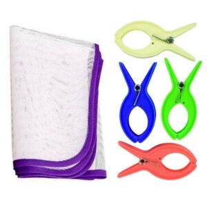 Private Lable Saree Pre Pleating 4 inch Clips 4 pcs and Ironing Protection Mat 1 pcs Multicolour