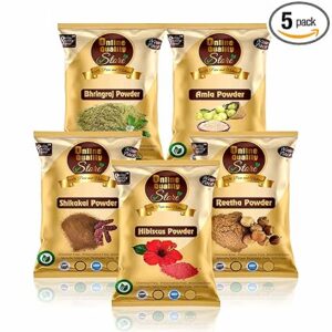 Online Quality Store Amla Reetha Shikakai Bhringraj and Hibiscus Powder for Hair 250gm