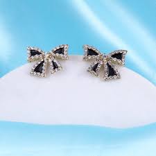 Estalio Cute Rhinestone Bowknot Stud Earrings