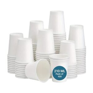 Private Lable Paper Cups 210ml Pack of 100 for Tea Coffee Hot Cold Drinks Pack of 50