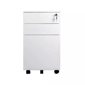 Tufferone Candy Pedestal Drawer Metal File Cabinet White Cap D003