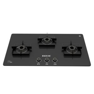 Koche Betty 3 Burner Gas Hob Auto Ignition Hob Cooktop Hybrid High Power Brass Burners Gas Stove