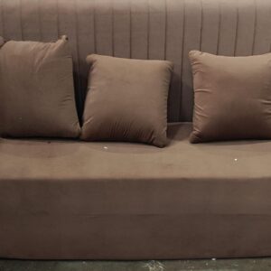 3 Seater Sofa With 3 Cushions Brown Without Foot