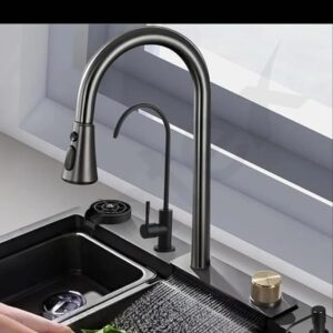 Stainless Steel Kitchen Sink Anti Scratch Design With Integrated Waterfall
