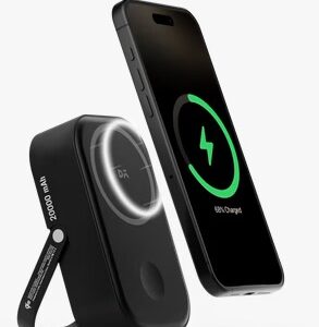 Daily Objects Loop QI2 Certified Magsafe Compatible Aluminium Power Bank 20000 Mah Black