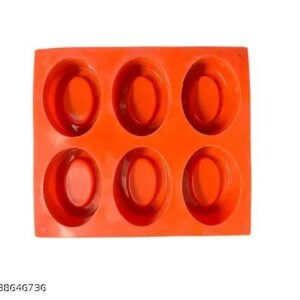 Private Lable Silicone Soap Mold 6 Cavity Oval Soap for bathroom red colour
