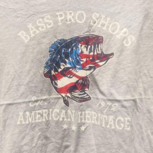 Bass pro shops round neck half sleeve t shirt for men grey colour size XXL