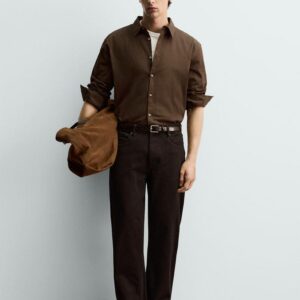 zara Relaxed Fit Shirt For Mens size S grey colour