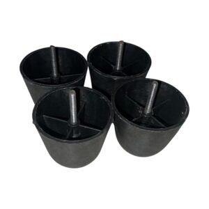 Private Lable 3 Inch Round Plastic Furniture Leg Set of 4 black colour
