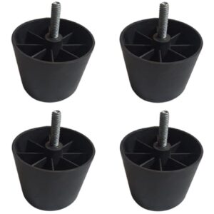 Private Lable Round Non Breakable Plastic Furniture Straight Leg for Sofa black colour