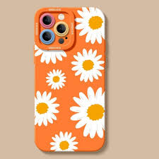 UpCase Daisy Delight Pop Silicone Case for Apple iPhone Series back cover orange colour