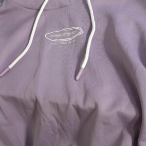 Teamspirit women women Typographic print hoodie lavender colour size XXL