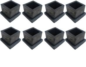Private Label Floor Protector Square Rubber Cap Feet Bush for Table Chair Furniture Leg 25 mm Pack of 18