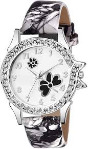 Private Label Analogue Black Diamond Coated Butterfly Dial Womens Watch