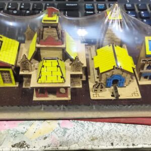 Private Label Haridwar Divine Handcrafted Wooden Char Dham Temple Set