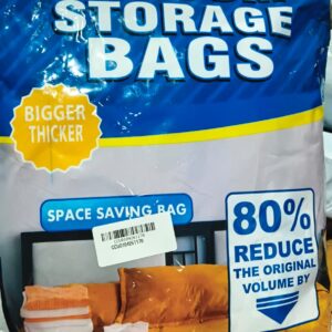 Private Label Vacuum Storage Bags Set 80 Percent Space Saving Bigger And Thicker Pack of 3 With Hand Pump