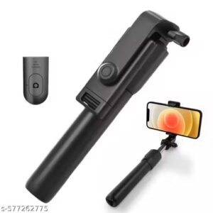Private Label Selfie Stick With Wireless Remote Adjustable And Rotatable Design Black