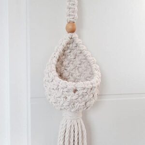Privet Lable The Top Knott Macrame Cotton Plant Hanger Indoor Outdoor Handmade Pack of 2 Colour WShite