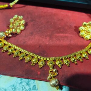 Private Label Golden Colour Necklace With Earrings Set