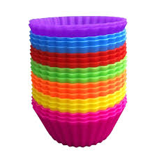 Private Label Perfect Pricee Silicone Baking Cup Cake 12 Pieces 1 Liter Multi Colour