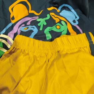 Tonny Port Navy Blue Colour T Shirt With Yellow Colour Pant Size 20