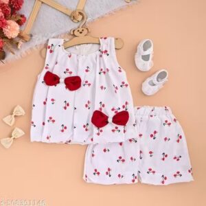 Private Label White Colour Printed Top Pant Set Size 16