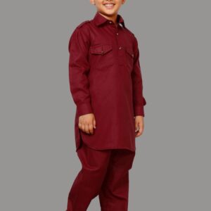 Private Label PRO ETHIC Boys Festive Party Pathani Suit Set Maroon Size 28