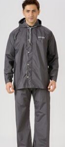 Water Fighter Men By Zeel Grey Colour Raincoat 74 Cm Length XXL