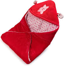 Private Label NEWBORN 3 in 1 Hooded Baby Blanket Wrapper Red