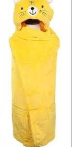 Private Label Baby Towel Bathrobe Hooded Blanket Wrapper Yellow Colour