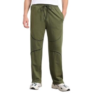 NOBERO Mens Mid Rise Straight Track Pants Size S olive