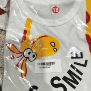 Private Label Giraffe Print Yellow Kids Cotton Round Neck T Shirt With Black Pant Size 18