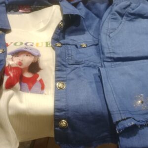 Private Label Kids Girls Demin Jack And Pant Set Colour Bluse Size 32
