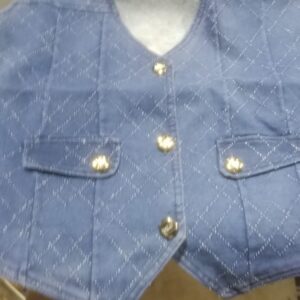 Private Label Women Demin Jacket Sleeve Less Colour Blue Size S