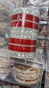 Private Lavel Women Red Colour Chooda bangles Size 22