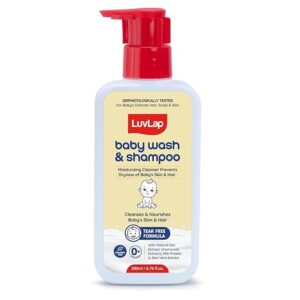 LuvLap Baby Wash Shampoo 200ml with Chamomile Milk Protein