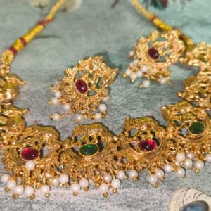 Private Label Golden Colour Necklace And Earring Set