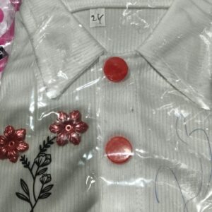 Private Label Girls Top And Bottom Set White Shirt Rose Pink Half Pant Size 24