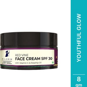 Pilgrim French Mini Red Vine Youthful Glow Moisturizer SPF 30 Anti Ageing Hydrating 8 g